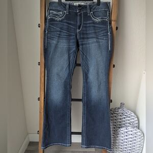 Ariat Women's Dark Blue Mid-Rise Boot Cut Jeans - Size 31s
